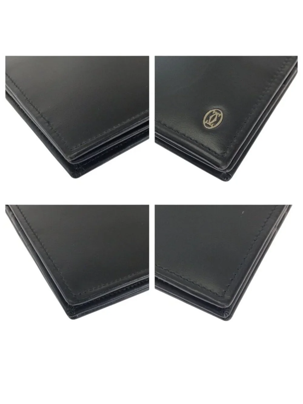 Cartier Pasha de Cartier Black Silver Leather Wallet